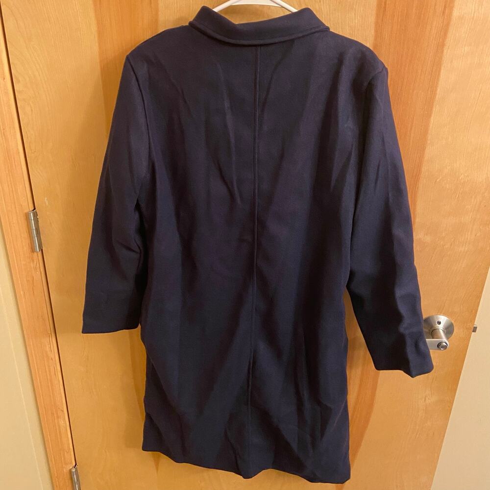 Blue Turn Down Collar Single Breasted Overcoat, Sz XXL -- NWT - Picture 6 of 7